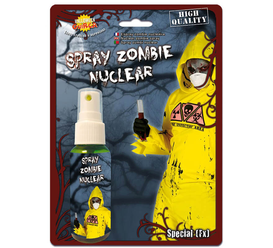 Spray Sangre Zombie nuclear de color verde