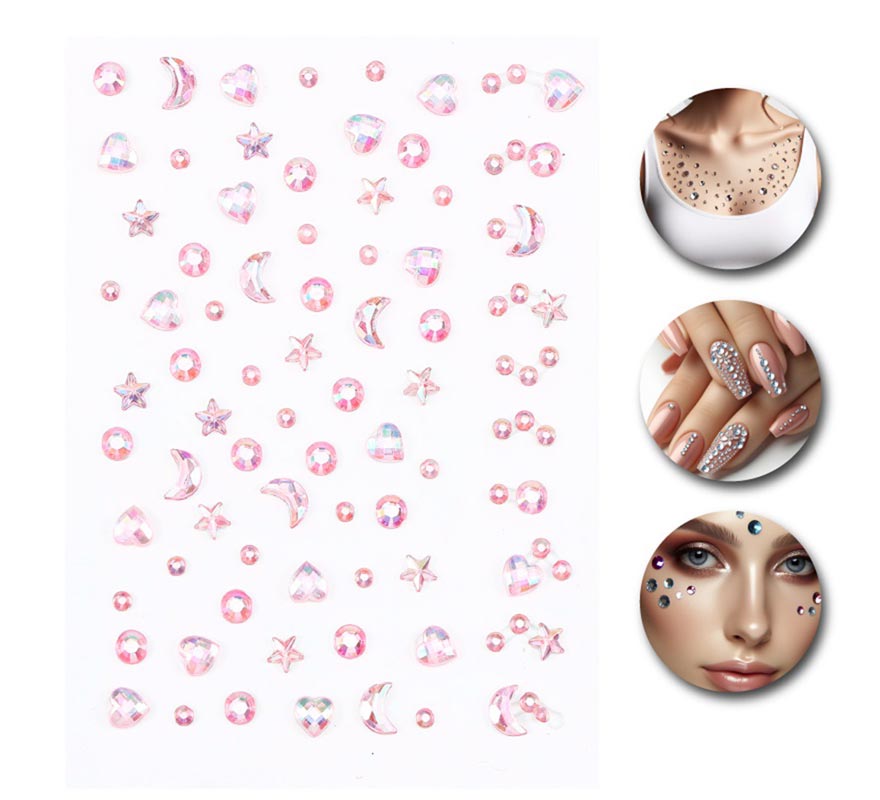 Autocollant Lune Rose pour ongles et peau