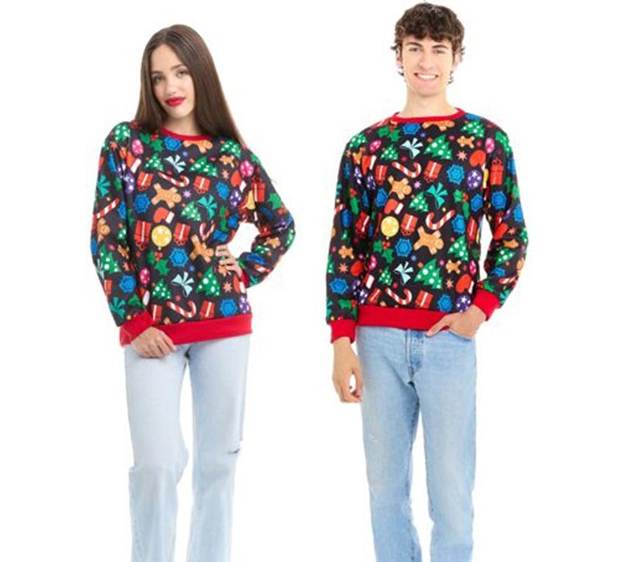 Sudadera Figuritas de Navidad para adulto