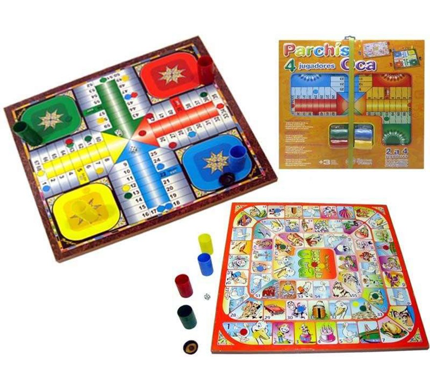 Parchis com jogo do ganso damas tabuleiro grande 4 jogado