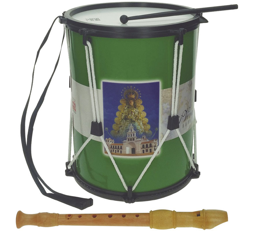 Tambor Rociero Grande con Flauta