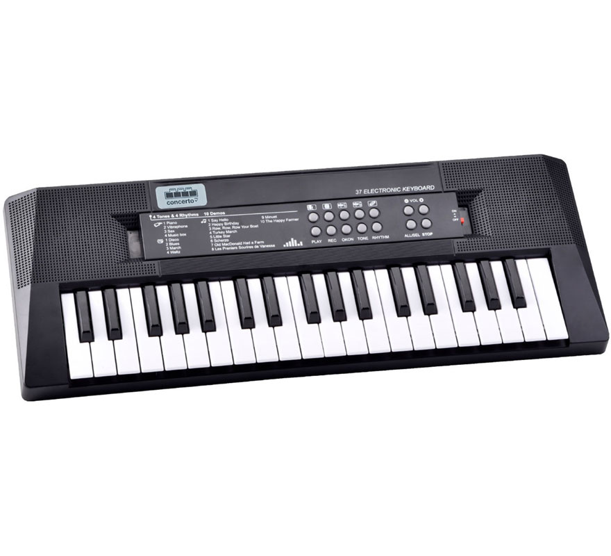 Teclado Electrónico 37 Teclas negro con Micrófono