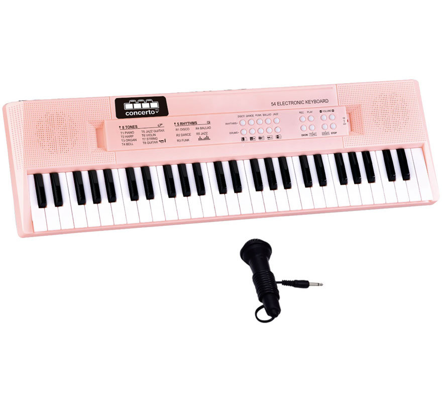 Teclado Electrónico rosa de 54 Teclas