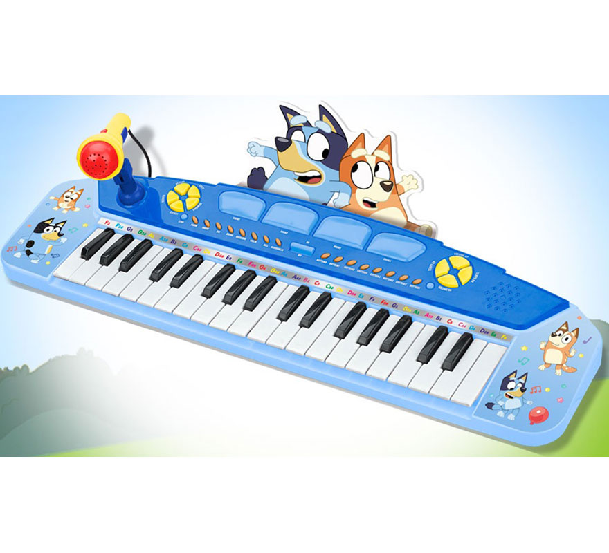 Teclado Musical Electrónico de 37 Teclas con Micrófono Bluey