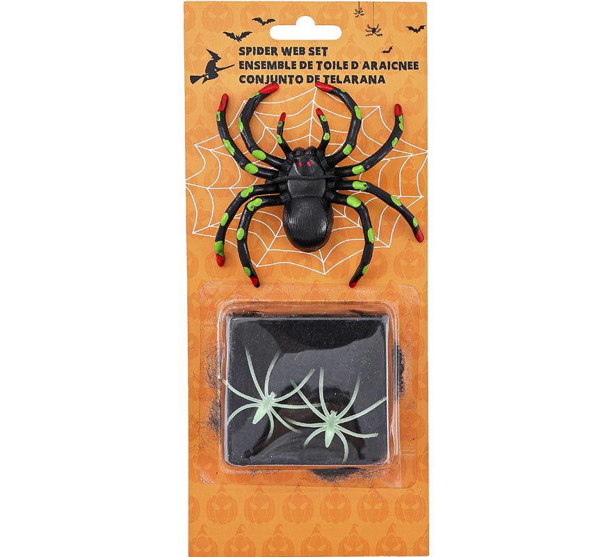 Teia de aranha preta com aranhas