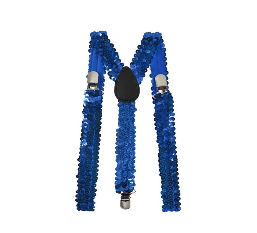 Cobalt blue suspenders with sequins