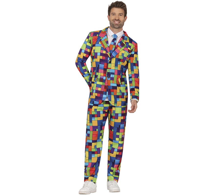 Men's Fun Multicolor Blocks Suit