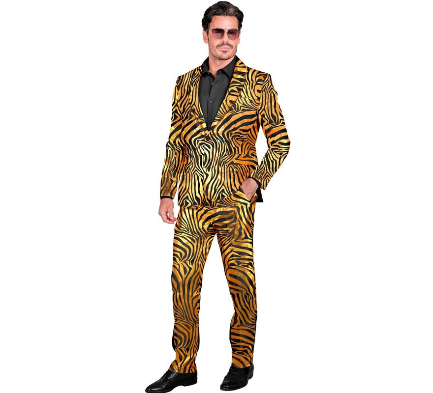 Funny gold animal print party suit for men