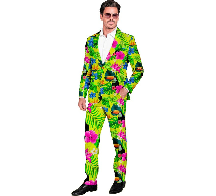 Traje Divertido Fiesta Fashion verde Tropical para hombre