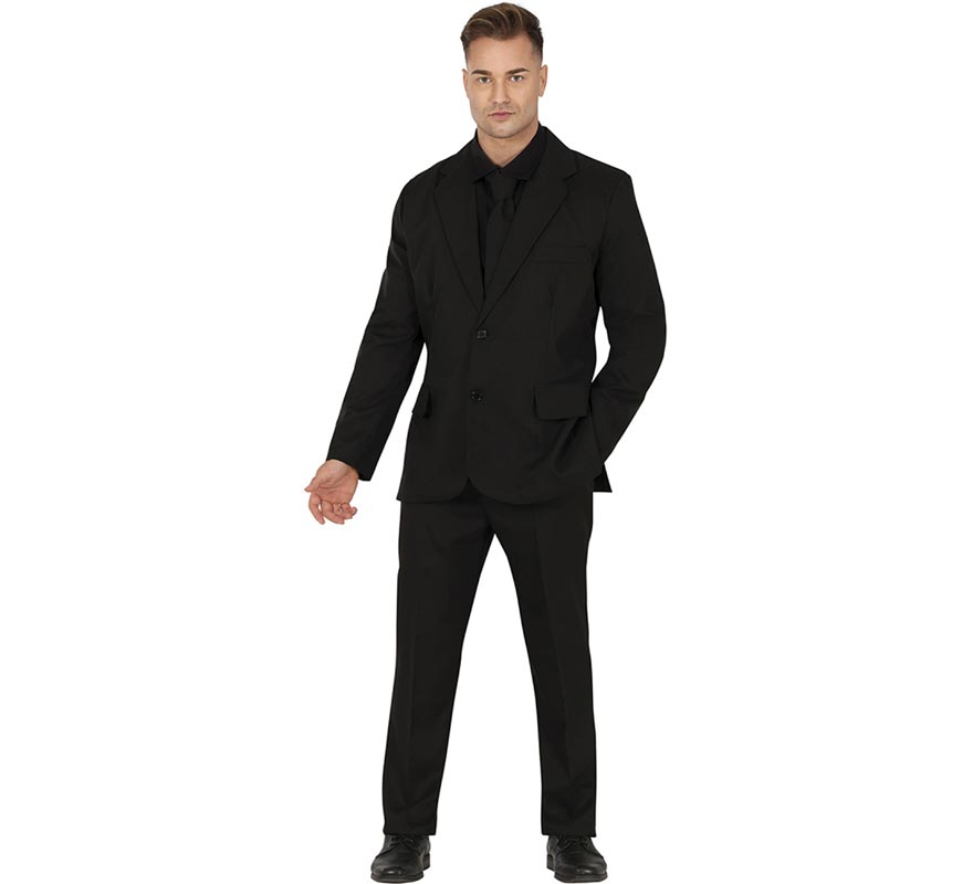 Funny black matte suit for men