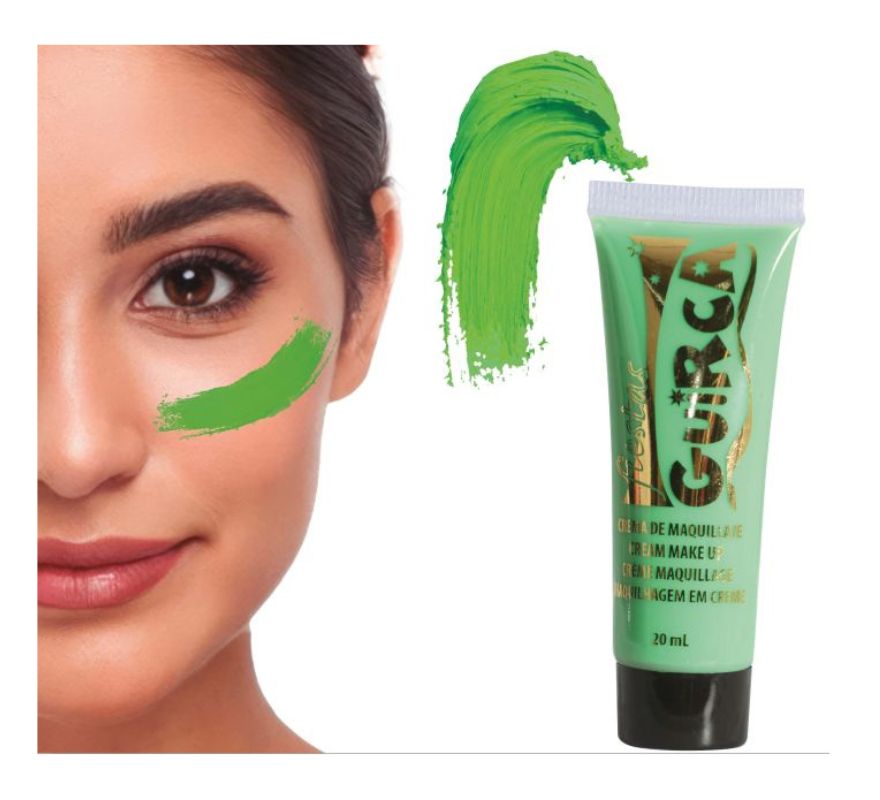 Tubo de 20 ml de maquiagem em creme várias cores.