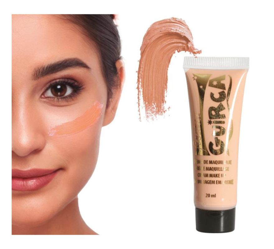 Tubo de 20 ml de maquiagem em creme várias cores.