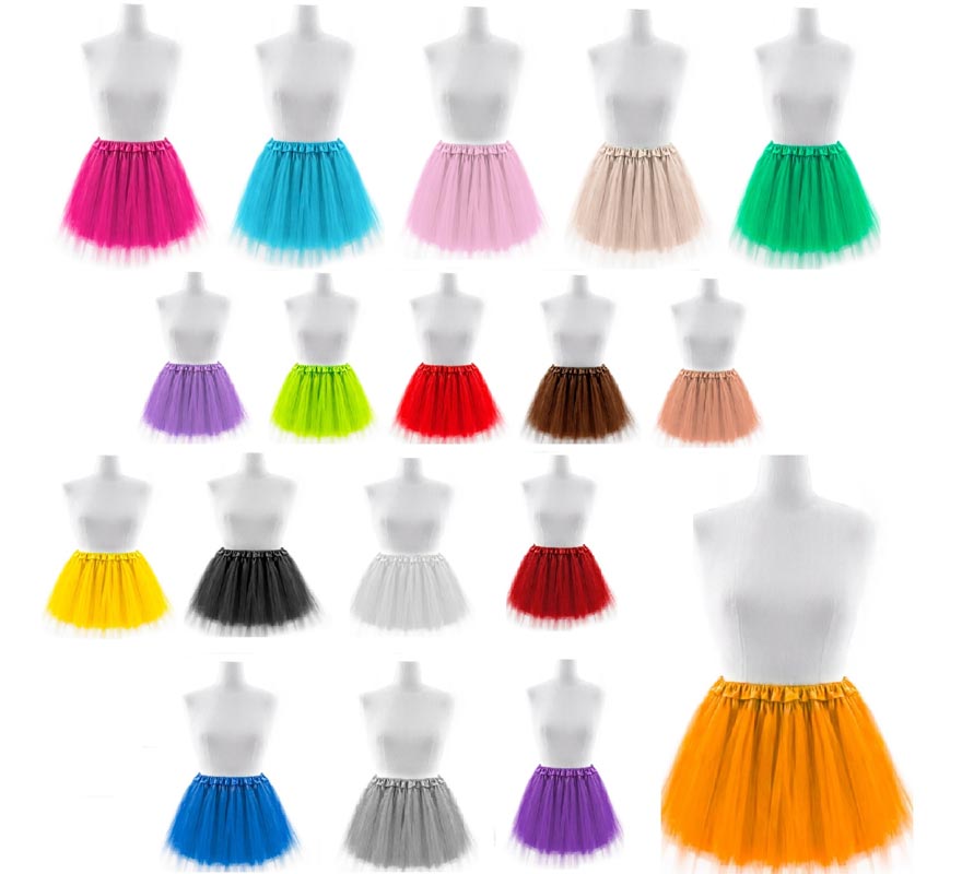 Tutu com bainha em várias cores 45 cm adulto