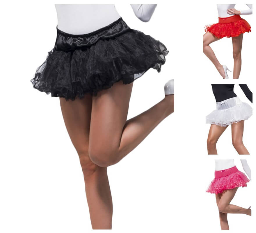 Tutú para Ballet y Danza - Falda de Tul con Volantes para Niña y Mujer  Color Blanco y Rojo