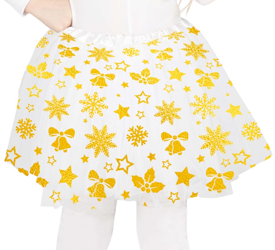Tutu infantil com estrelas douradas de 30 cm
