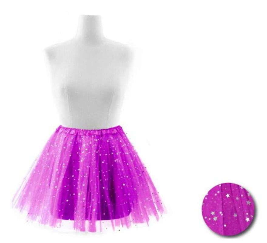 Tutu de estrelas em várias cores para mulher 40 cm