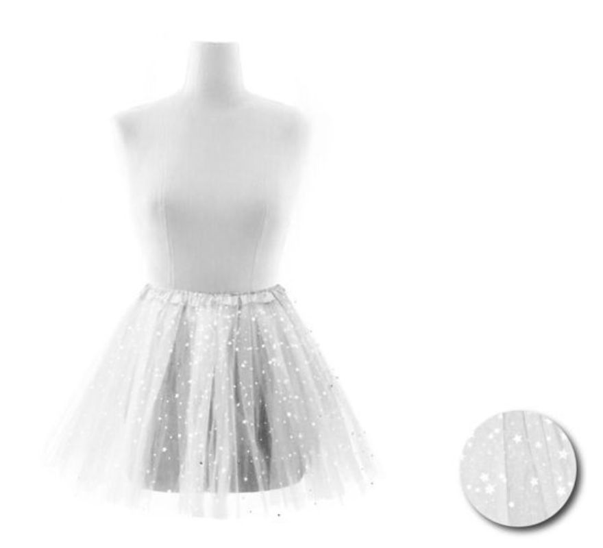 Tutu de estrelas em várias cores para mulher 40 cm