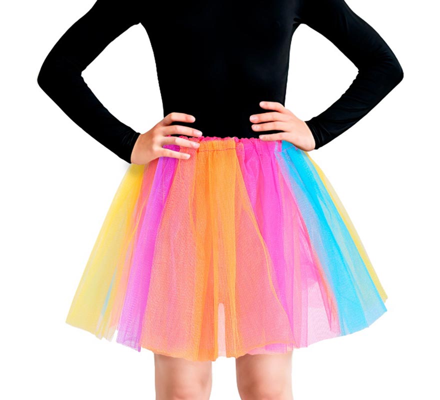 Tutu de fada multicolorido infantil de 30 cm