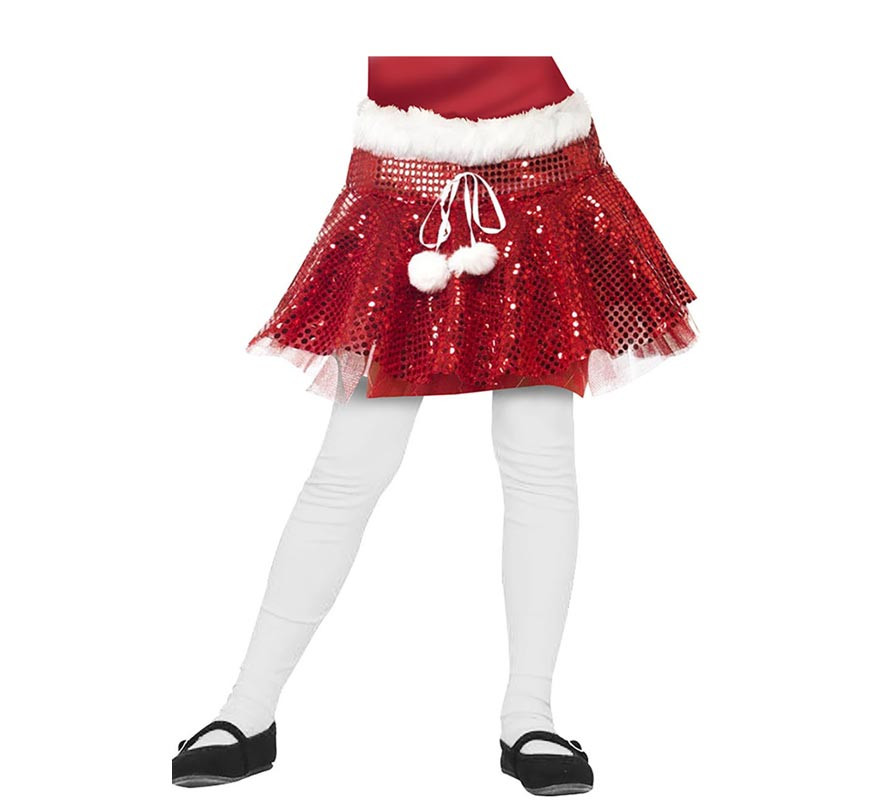 FEESHOW Falda de tutú para mujer con lentejuelas rojas brillantes de Papá  Noel