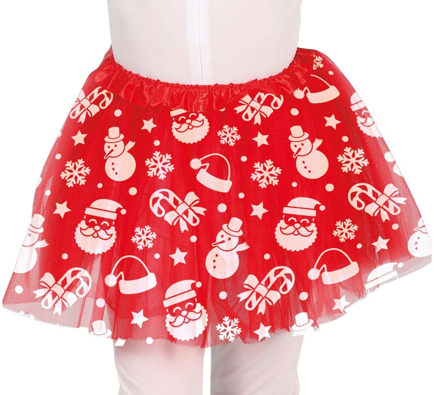 Tutu de Papai Noel vermelho infantil de 30 cm