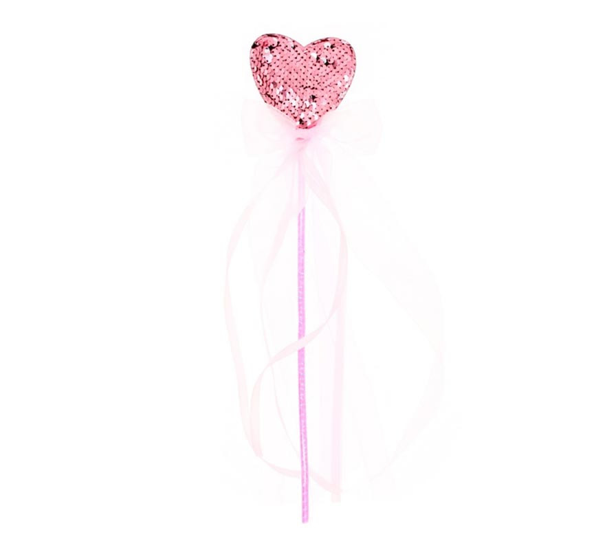 36 cm pink glitter Princess Heart wand