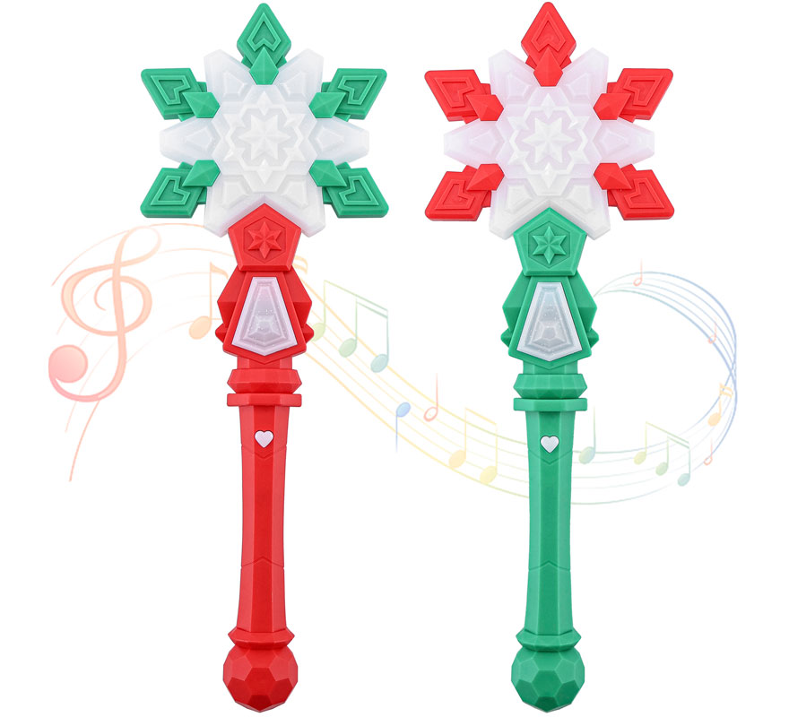 Varita Mágica de Copo de Nieve con Luz y música en colores surtidos