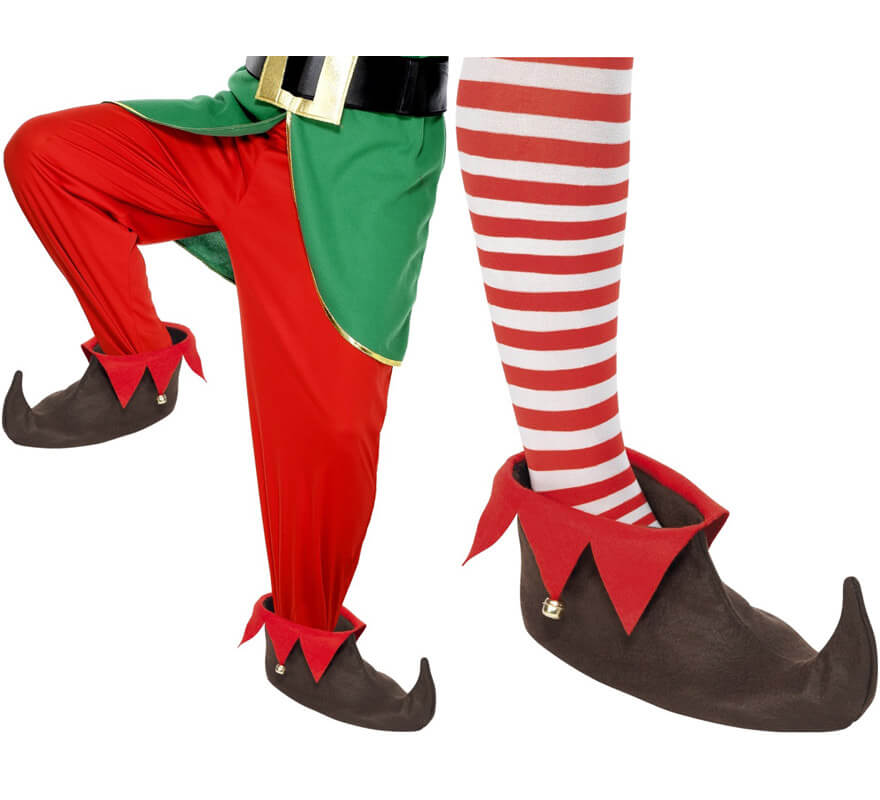 Zapatos de Elfo de color marrón con cascabel