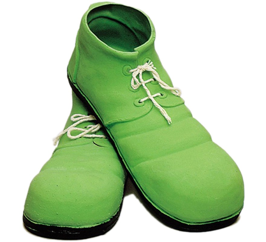 Zapatos de Payaso verdes de látex de 31 cm.